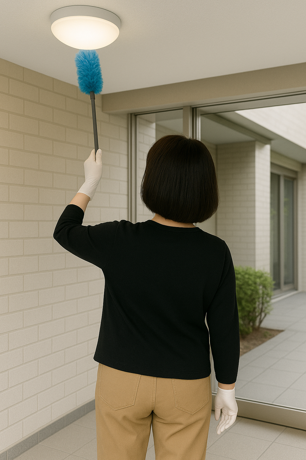 清掃作業中の作業員